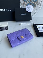 CC Wallet Purple Grained Leather 1914 - 5