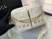 Chanel Crossbody Bag 20.5 White Lambskin - 1
