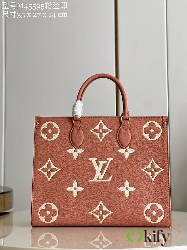 LV Onthego MM 35 Rose Pink Monogram Empreinte  - 1