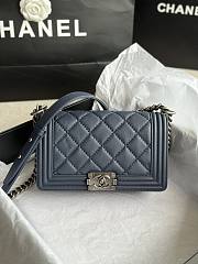 Chanel Quilted Calfskin Le Boy 25.5 Blue/ Silver1905 - 1