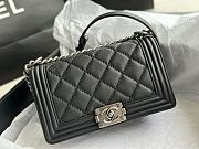 Chanel Quilted Calfskin Le Boy 25.5 Black/ Silver 1904  - 3