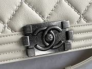 Chanel Quilted Calfskin Le Boy 25.5 White/ Silver 1902  - 4