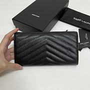 YSL Long Wallet Black Leather Black Tone 10767 - 6