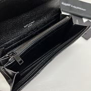 YSL Long Wallet Black Leather Black Tone 10767 - 5