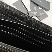 YSL Long Wallet Black Leather Black Tone 10767 - 3