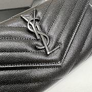 YSL Long Wallet Black Leather Black Tone 10767 - 2