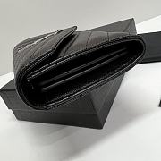 YSL Long Wallet Black Leather Silver Tone 10768 - 4