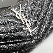 YSL Long Wallet Black Leather Silver Tone 10768 - 5