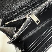 YSL Long Wallet Black Leather Silver Tone 10768 - 6