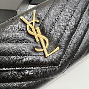 YSL Long Wallet Black Leather Gold Tone 10769 - 2