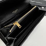 YSL Long Wallet Black Leather Gold Tone 10769 - 6