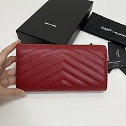 YSL Long Wallet Red Leather Gold Tone 10771 - 5