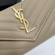 YSL Long Wallet Beige Leather Gold Tone 10772 - 3