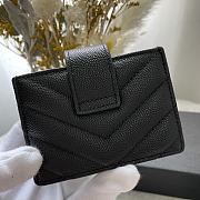 YSL Wallet Black Leather Silver Tone 5779  - 4