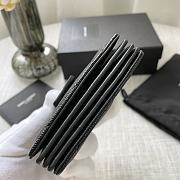 YSL Wallet Black Leather Silver Tone 5779  - 6