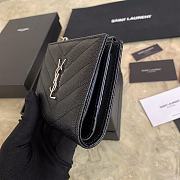 YSL Zipper Wallet Black/ Silver 5777   - 2