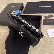YSL Zipper Wallet Black/ Silver 5777   - 6
