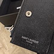 YSL Zipper Wallet Black/ Silver 5777   - 4