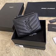 YSL Zipper Wallet Full Black 5771  - 1
