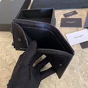 YSL Zipper Wallet Full Black 5771  - 2