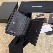 YSL Zipper Wallet Full Black 5771  - 6
