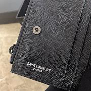 YSL Zipper Wallet Full Black 5771  - 4
