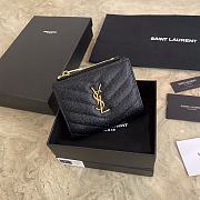 YSL Zipper Wallet Black/ Gold 5768  - 1