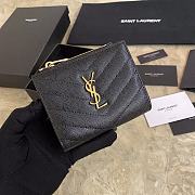 YSL Zipper Wallet Black/ Gold 5768  - 5