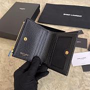 YSL Zipper Wallet Black/ Gold 5768  - 6