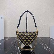 Prada Women Symbol Leather and Fabric Mini Bag Black/Beige - 3