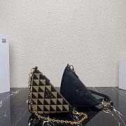 Prada Women Symbol Leather and Fabric Mini Bag Black/Beige - 6