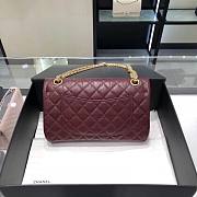 CC 2.55 Medium Wrinkle Effect Glossy Calf Leather Wine Red/ Gold - 3