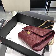 CC 2.55 Medium Wrinkle Effect Glossy Calf Leather Wine Red/ Gold - 5