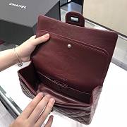 CC 2.55 Medium Wrinkle Effect Glossy Calf Leather Wine Red/ Silver - 2