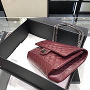 CC 2.55 Medium Wrinkle Effect Glossy Calf Leather Wine Red/ Silver - 3