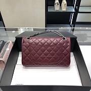 CC 2.55 Medium Wrinkle Effect Glossy Calf Leather Wine Red/ Silver - 6
