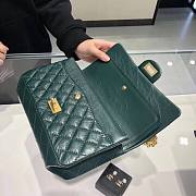 CC 2.55 Medium Wrinkle Effect Glossy Calf Leather Mallard Green/ Gold - 6