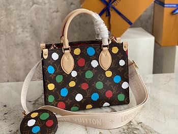 LV x YK OnTheGo PM 25 Bag Monogram Canvas 3D Painted Dots print