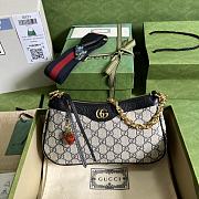 Gucci Ophidia GG small handbag in beige and blue Supreme - 1
