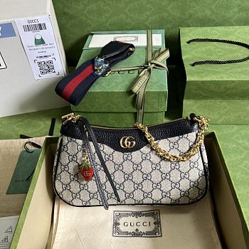 Gucci Ophidia GG small handbag in beige and blue Supreme