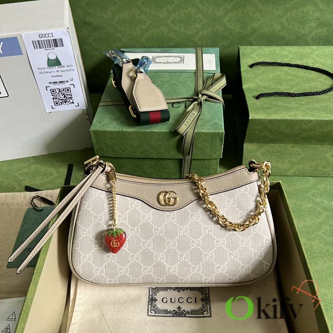 Gucci Ophidia GG small handbag in beige and white Supreme - 1