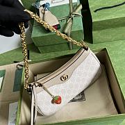 Gucci Ophidia GG small handbag in beige and white Supreme - 5