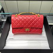 CC 2.55 Medium Wrinkle Effect Glossy Calf Leather Red/ Gold - 1