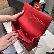 CC 2.55 Medium Wrinkle Effect Glossy Calf Leather Red/ Gold - 6
