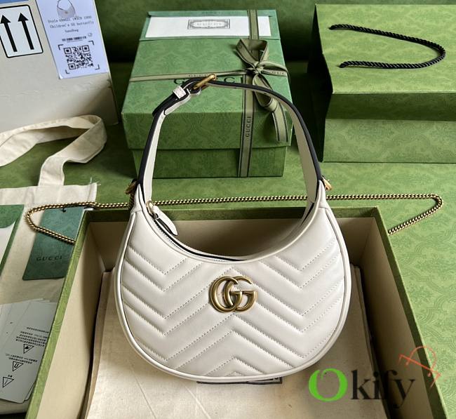 Gucci GG Marmont 21 half-moon-shaped mini bag White - 1