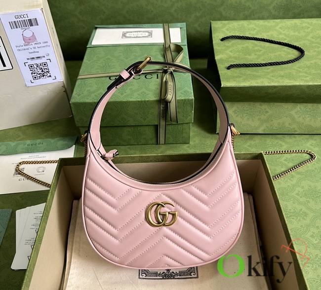 Gucci GG Marmont 21 half-moon-shaped mini bag Pink - 1