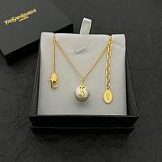 YSL necklace gold with pearl  - 1