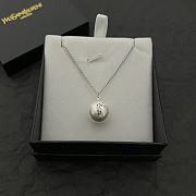 YSL necklace silver with pearl - 3