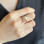 Okify Bvlgari Divas Dream Small Contraire Ring Rose Gold Mother Of Pearl Pave Diamonds - 5
