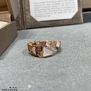 Okify Bvlgari Serpenti Viper One Coil Ring Rose Gold Mother Of Pearl Elements And Pave Diamonds - 6